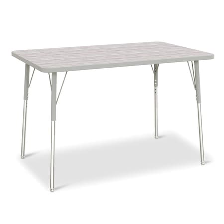 Jonti-Craft Berries Rectangle Activity Table, 30 in. x 48 in., A-height, Driftwood Gray/Gray/Gray 6473JCA450